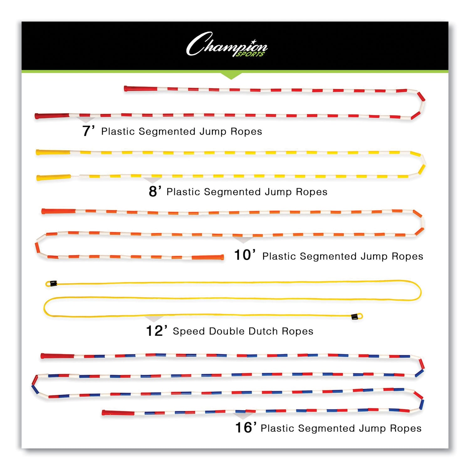 Champion Sports Physical Education Kit with 7 Balls, 14 Jump Ropes, Assorted Colors