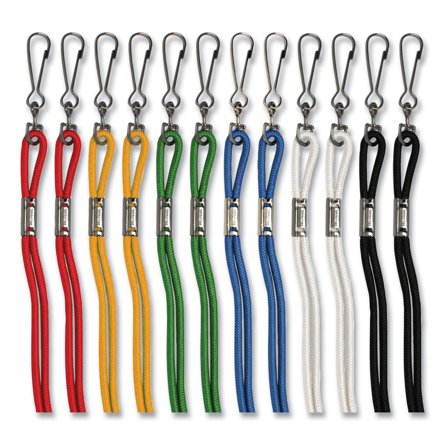 Champion Sports Lanyard, Metal J-Hook Fastener, 20" Long, Assorted Colors, 12/Pack