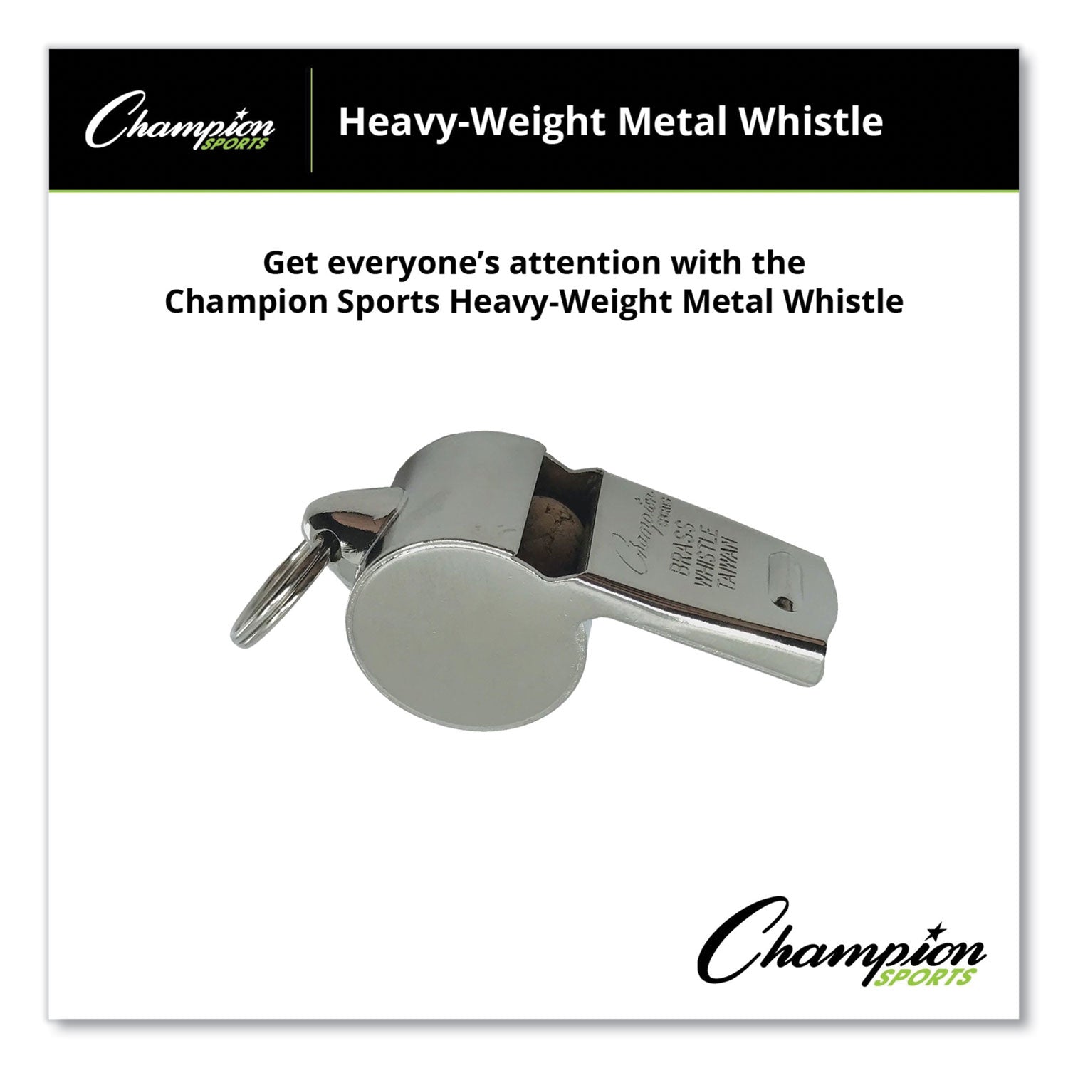 Champion Sports Sports Whistle, Heavy Weight, Metal, Silver, Dozen