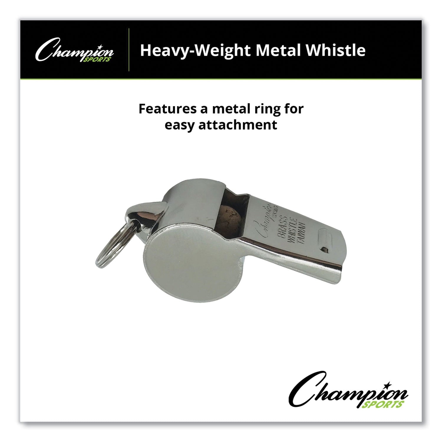 Champion Sports Sports Whistle, Heavy Weight, Metal, Silver, Dozen