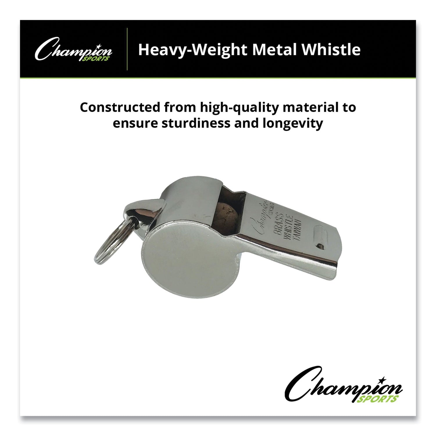 Champion Sports Sports Whistle, Heavy Weight, Metal, Silver, Dozen