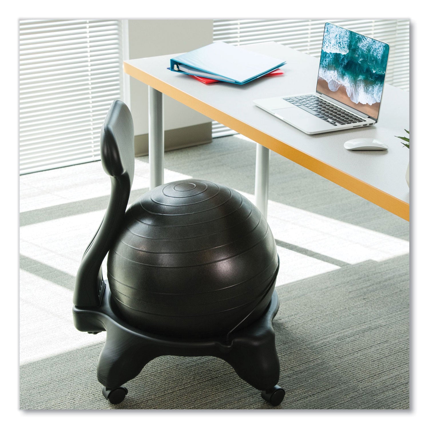 Champion Sports FitPro Ball Chair, Supports Up to 200 lb, Gray