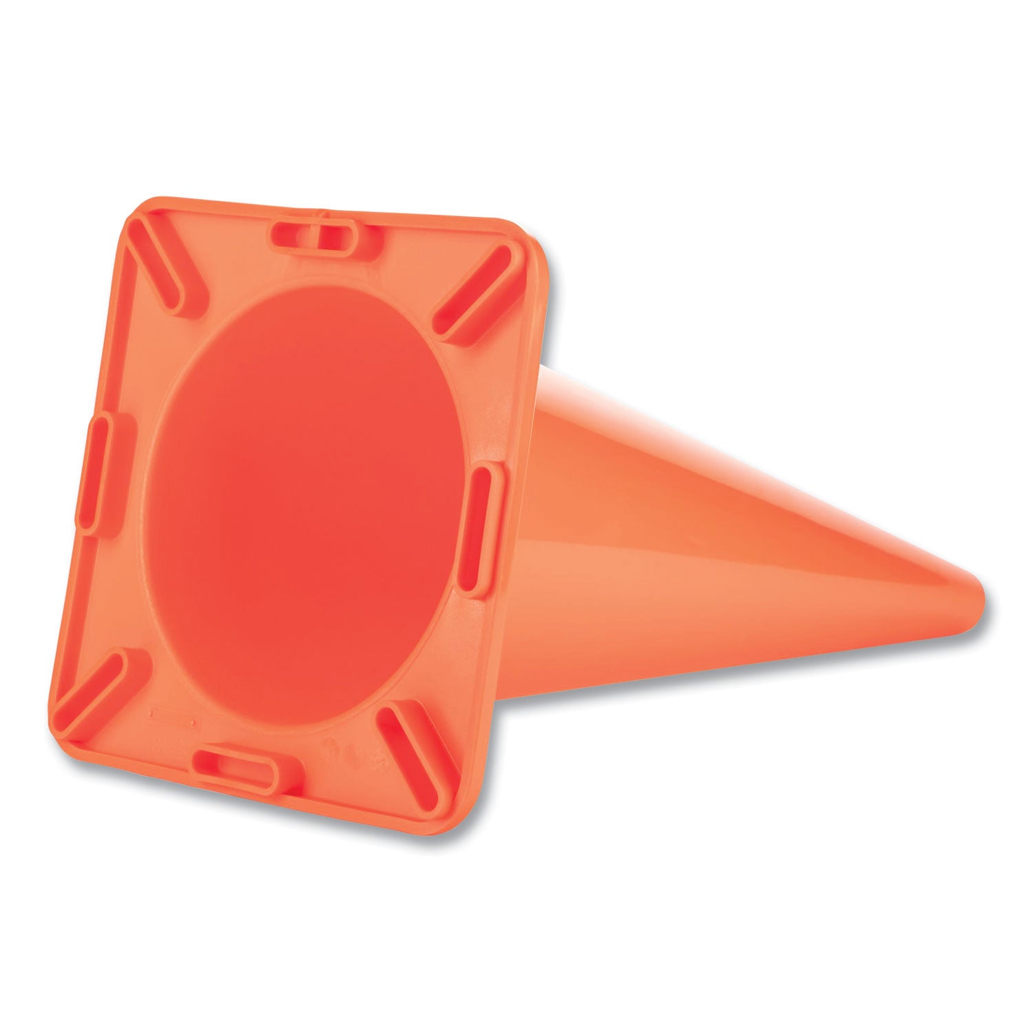 Champion Sports Hi-Visibility Vinyl Cones, 18" Tall, Fluorescent Orange, 10.63" x 10.63" Base