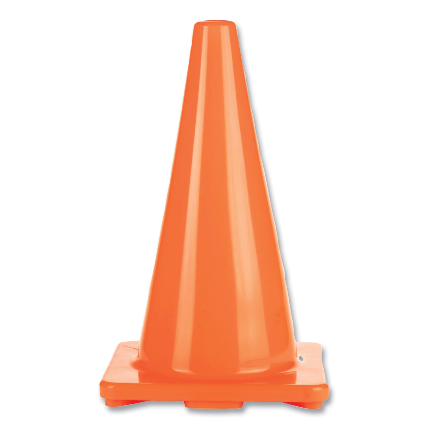 Champion Sports Hi-Visibility Vinyl Cones, 18" Tall, Fluorescent Orange, 10.63" x 10.63" Base