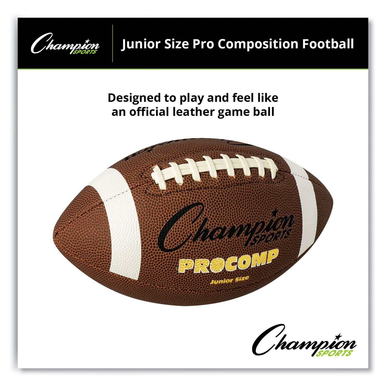 Champion Sports Pro Composite Football, Junior Size, Brown