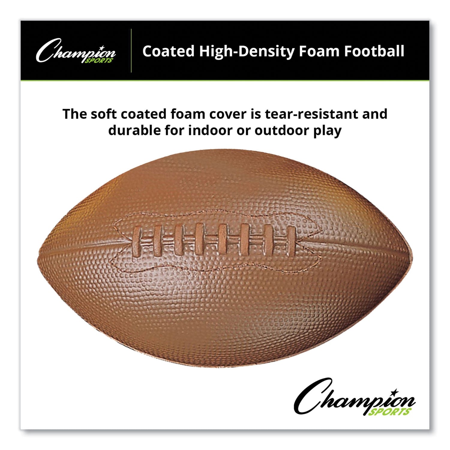 Champion Sports Coated Foam Sport Ball, For Football, Playground Size, Brown