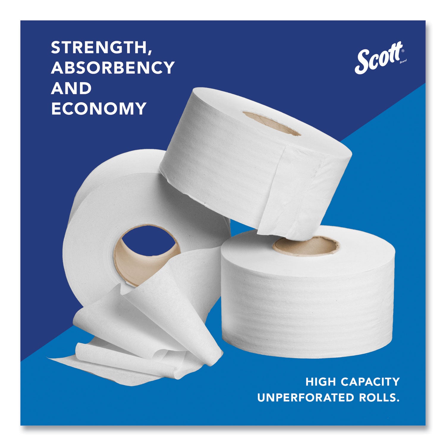 Scott® Essential JRT Jumbo Roll Bathroom Tissue, Septic Safe, 2-Ply, White, 3.55" x 1,000 ft, 12 Rolls/Carton