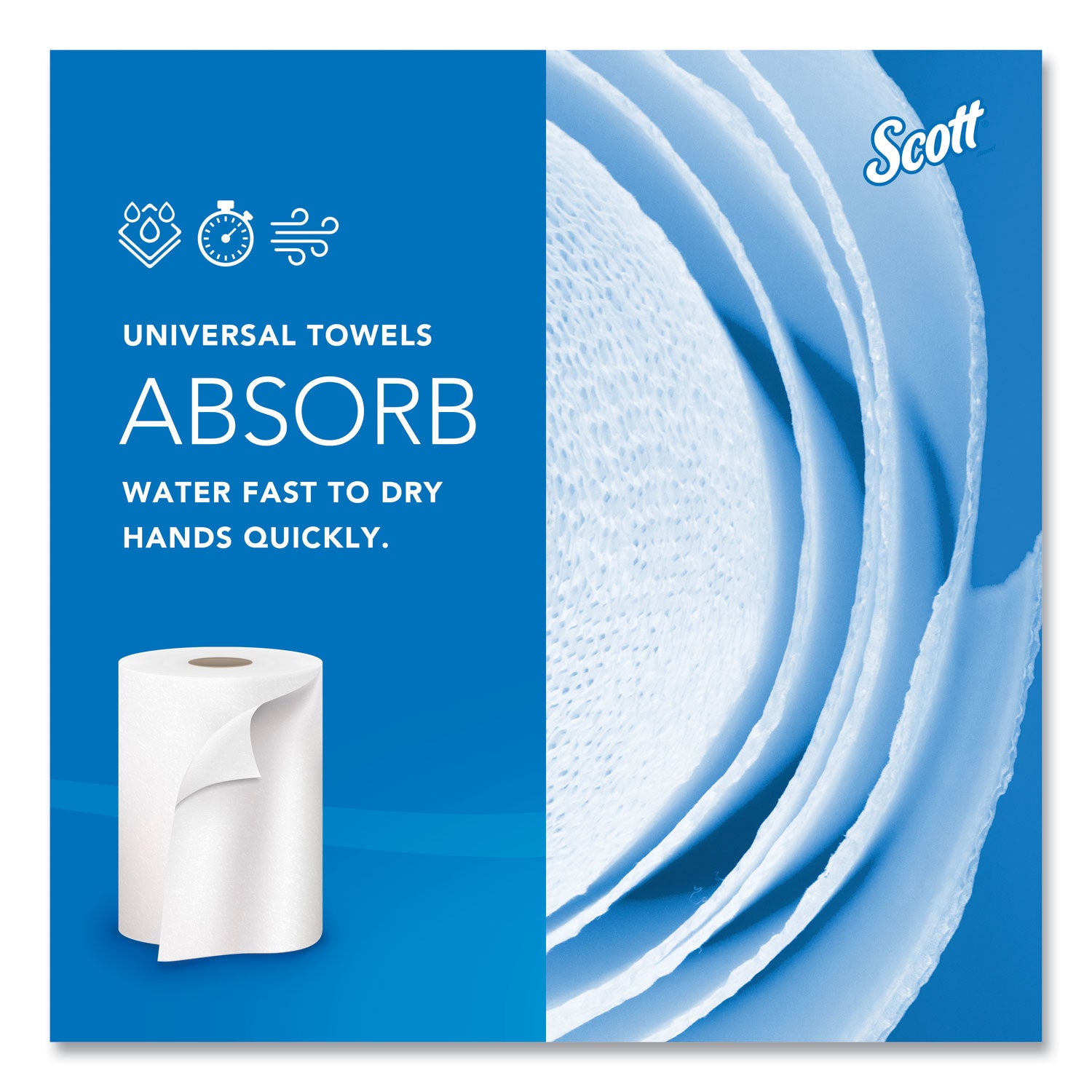 Scott® Essential High Capacity Hard Roll Towels for Business, Absorbency Pockets, 1-Ply, 8" x 1,000 ft, 1.5" Core, White,12 Rolls/CT