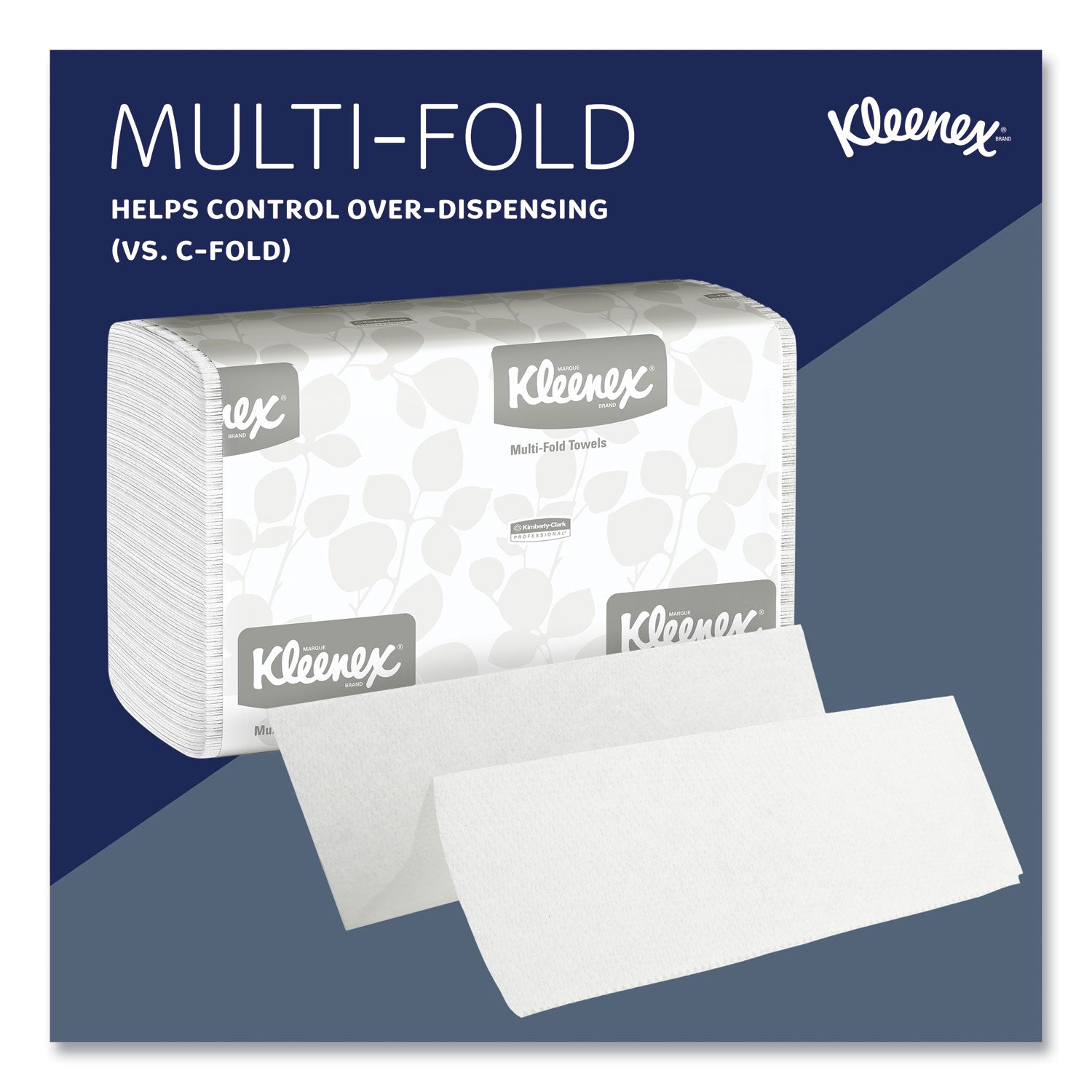 Kleenex® Multi-Fold Paper Towels, 1-Ply, 9.2 x 9.4, White, 150/Pack, 16 Packs/Carton