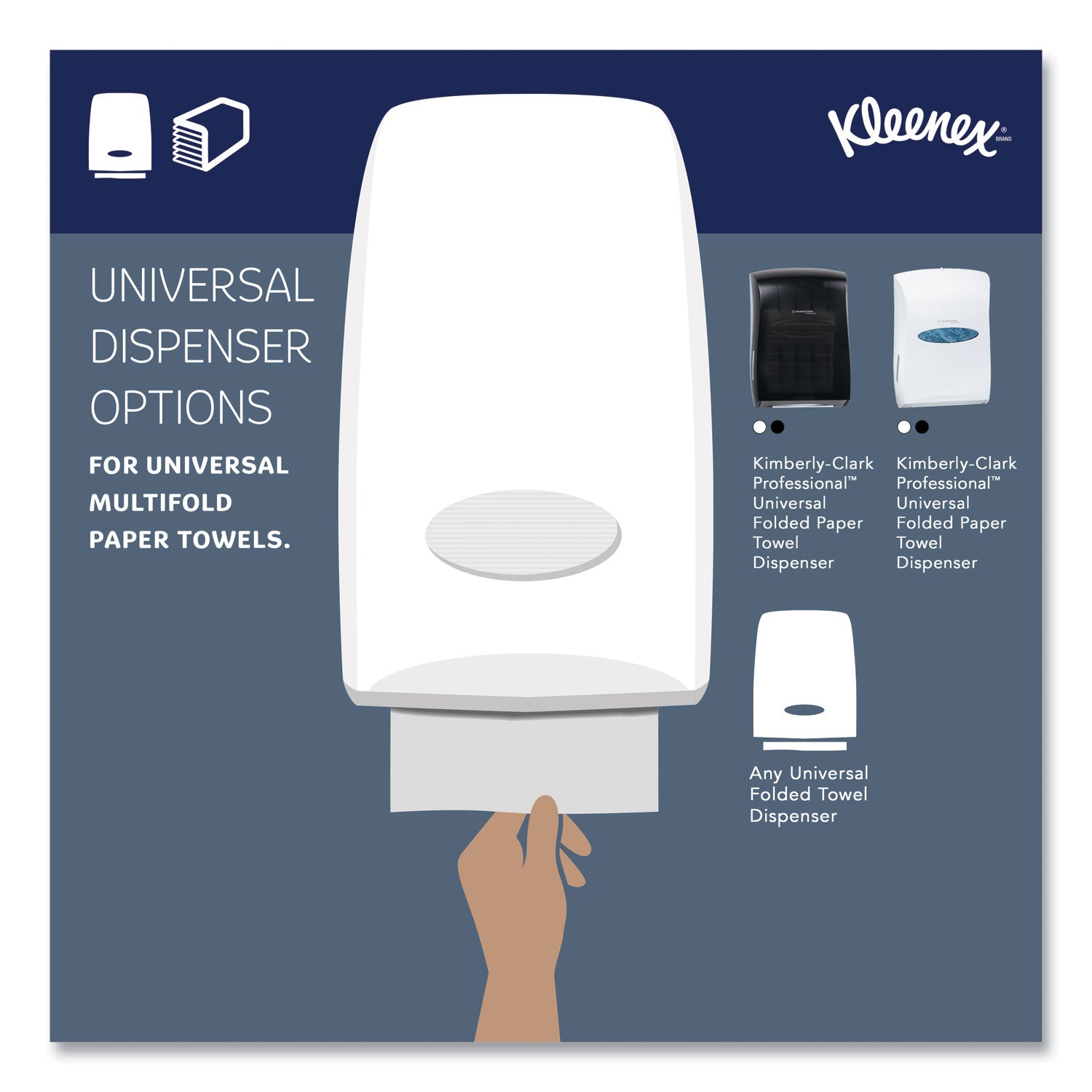 Kleenex® Multi-Fold Paper Towels, 1-Ply, 9.2 x 9.4, White, 150/Pack, 16 Packs/Carton