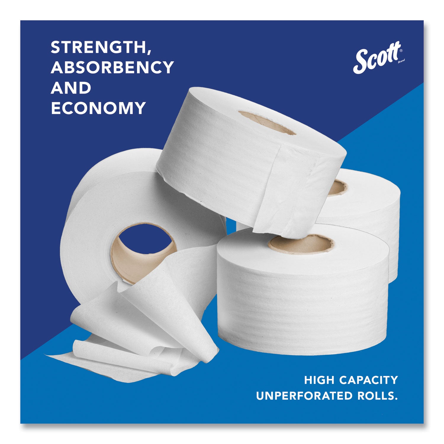 Scott® Essential JRT Jumbo Roll Bathroom Tissue, Septic Safe, 2-Ply, White, 3.55" x 1,000 ft, 4 Rolls/Carton