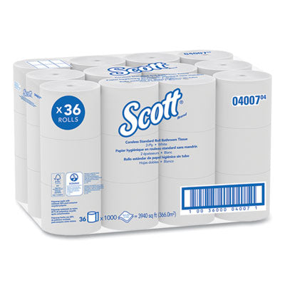 Scott® Essential Coreless SRB Bathroom Tissue, Septic Safe, 2-Ply, White, 1,000 Sheets/Roll, 36 Rolls/Carton - Flipcost