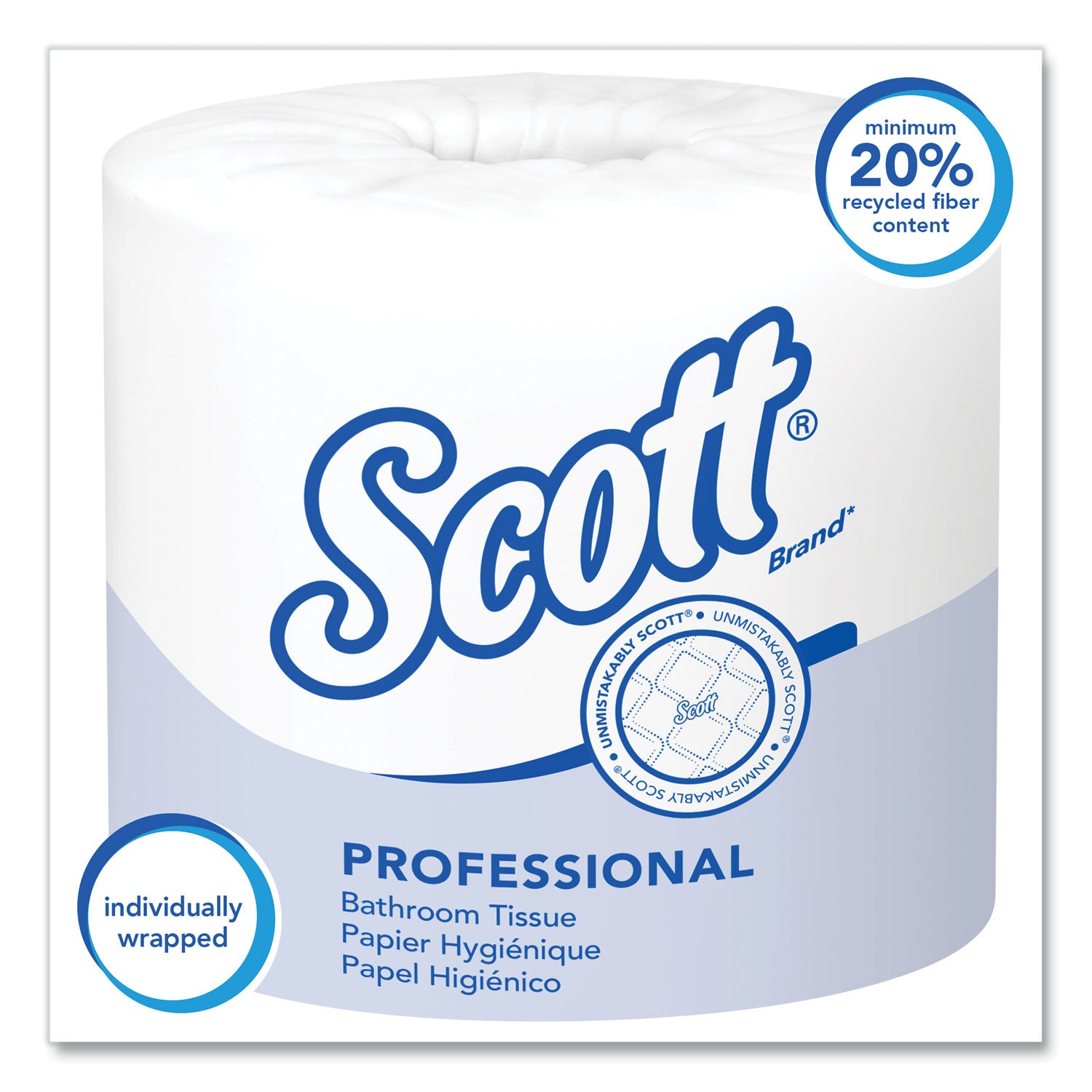 Scott® Essential Standard Roll Bathroom Tissue for Business, Septic Safe, 1-Ply, White, 1,210 Sheets/Roll, 80 Rolls/Carton