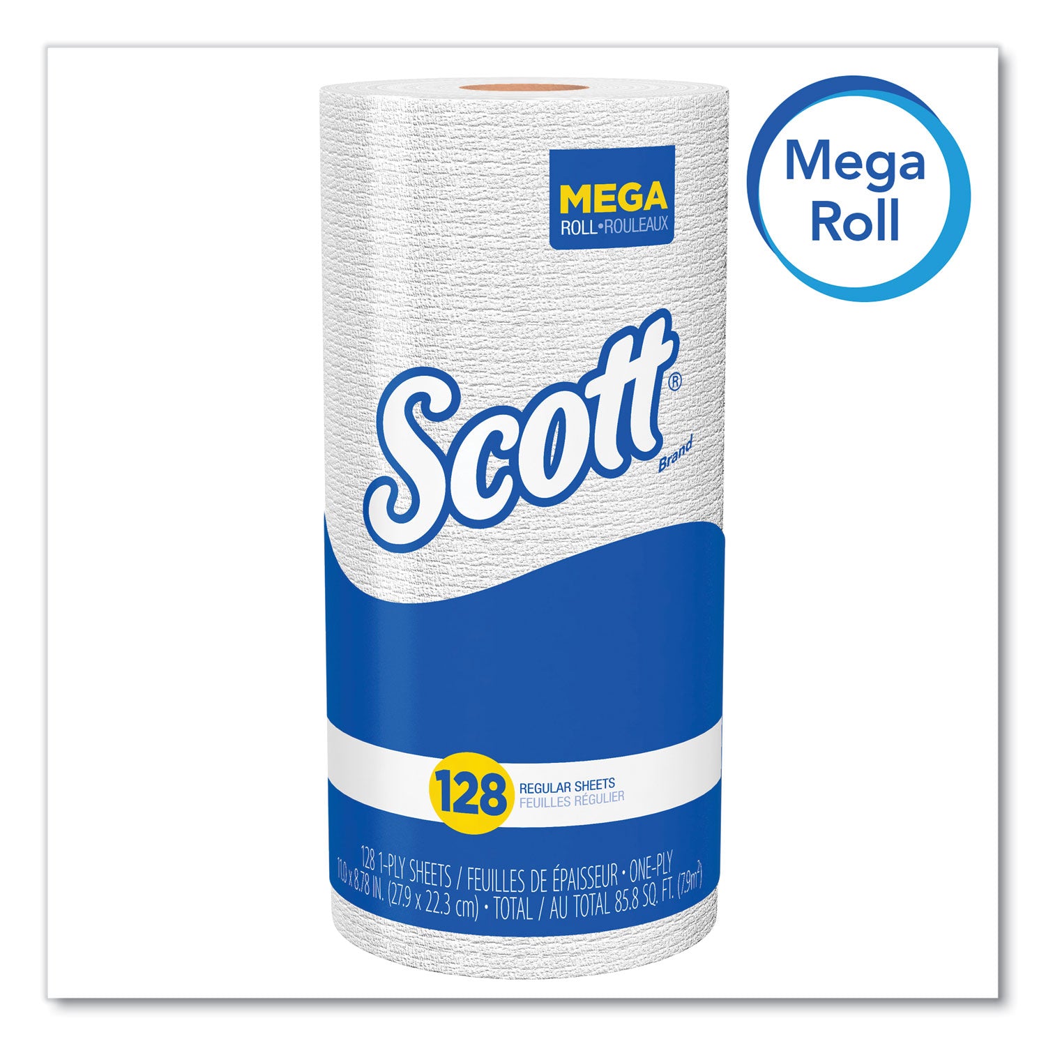 Scott® Kitchen Roll Towels, 1-Ply, 11 x 8.75, White, 128/Roll, 20 Rolls/Carton