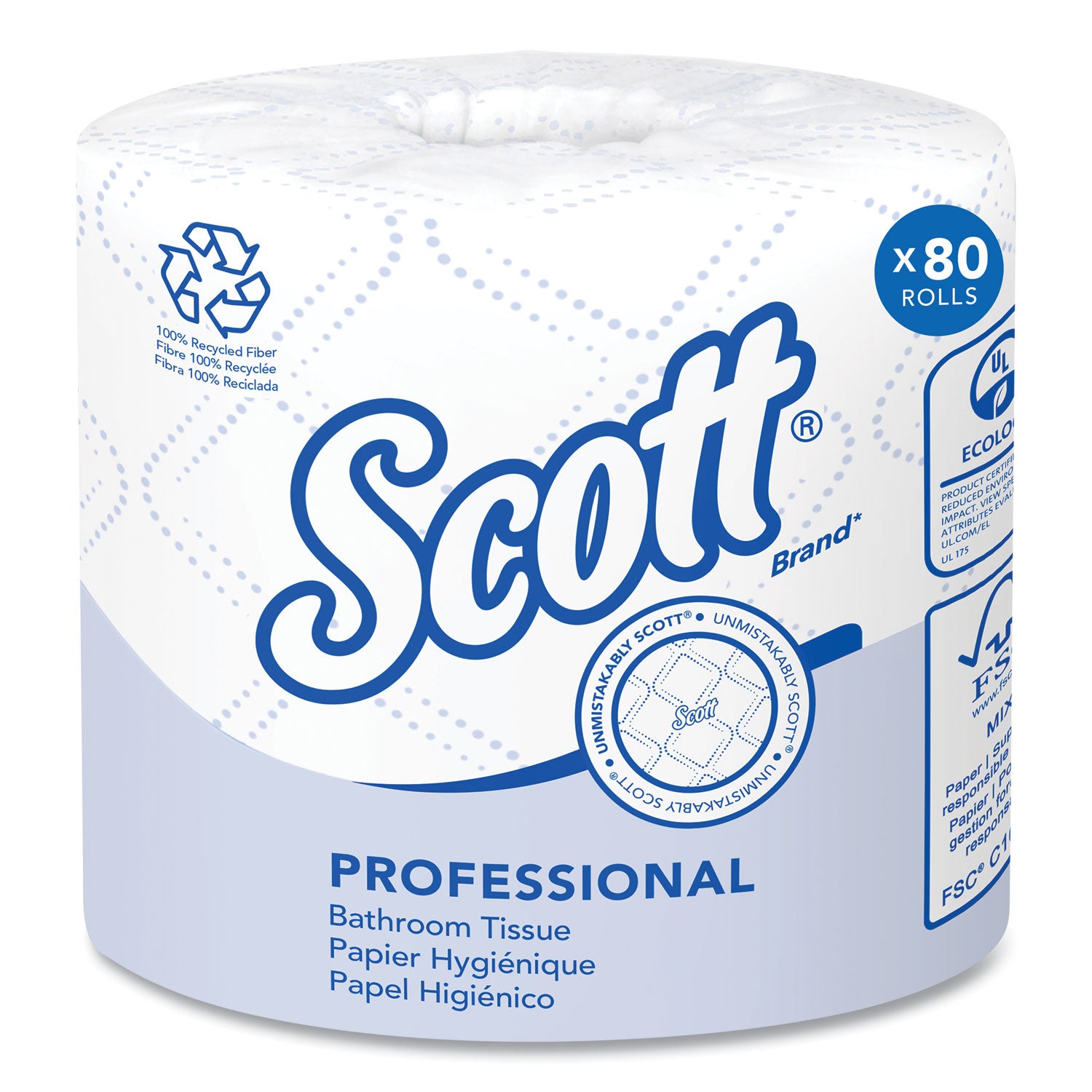 Essential 100% Recycled Fiber SRB Bathroom Tissue, Septic Safe, 2-Ply, White, 473 Sheets/Roll, 80 Rolls/Carton