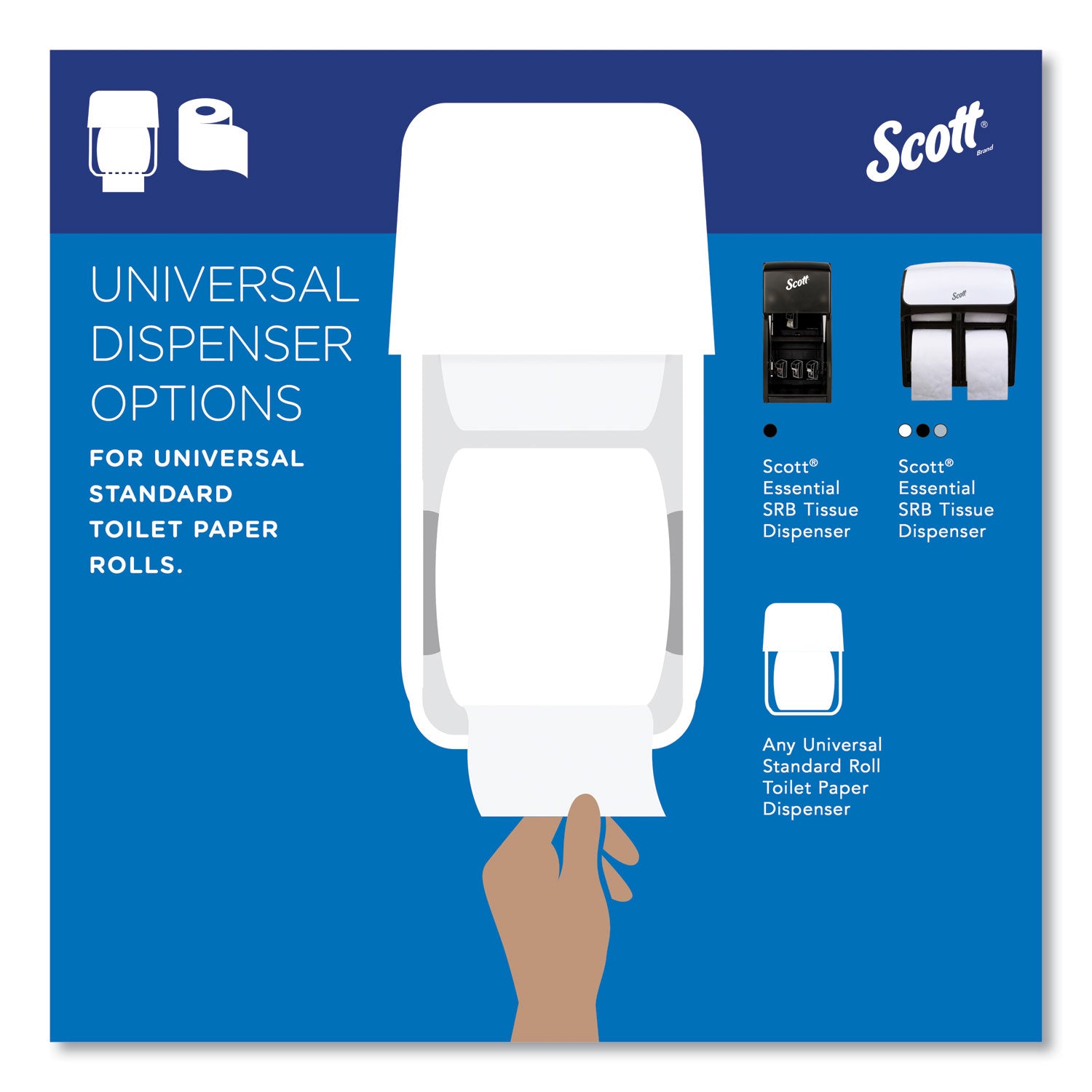 Scott® Essential Standard Roll Bathroom Tissue for Business, Septic Safe, Convenience Carton, 2-Ply, White, 550/Roll, 20 Rolls/CT