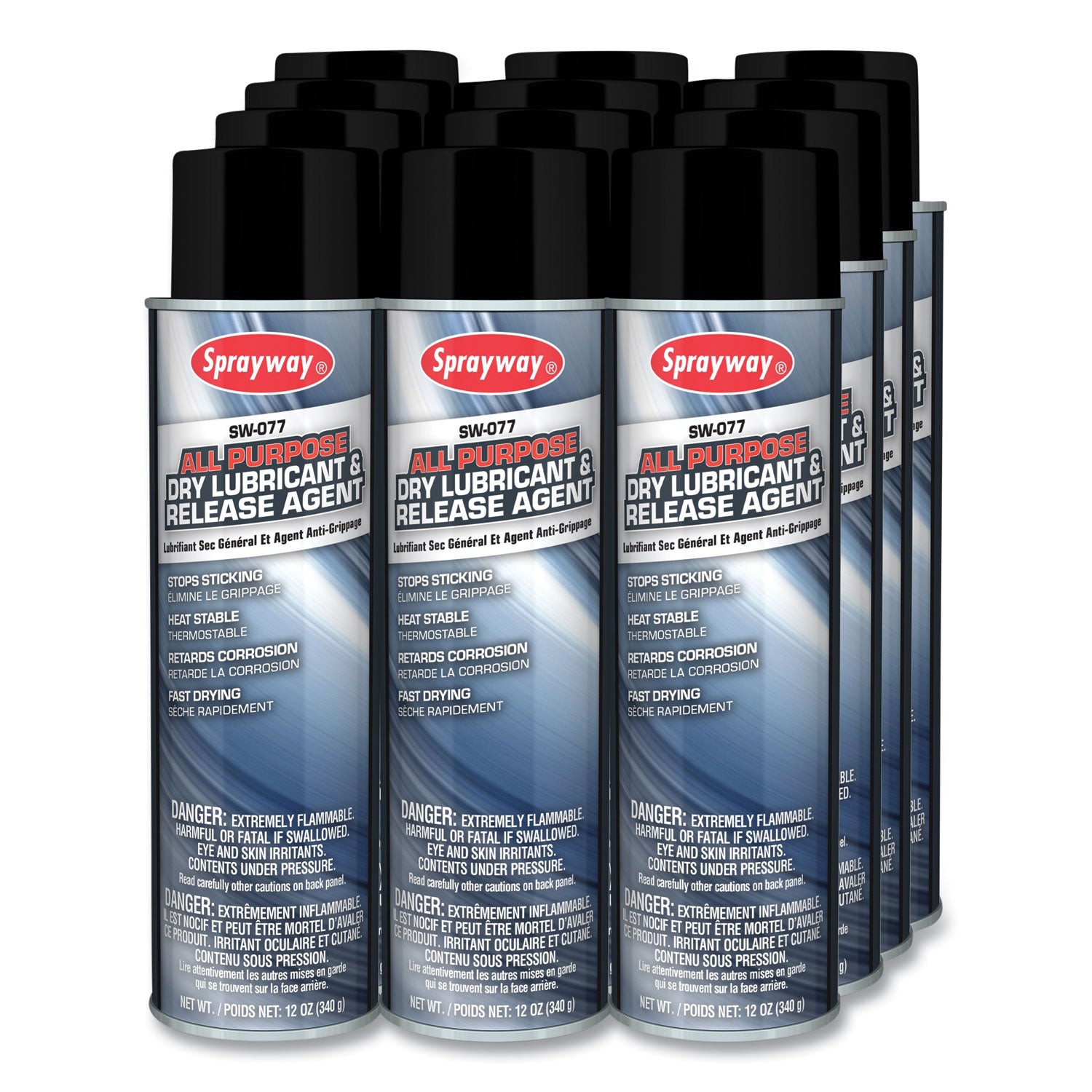 Sprayway® All Purpose Dry Lubricant and Release Agent, 12 oz, Dozen