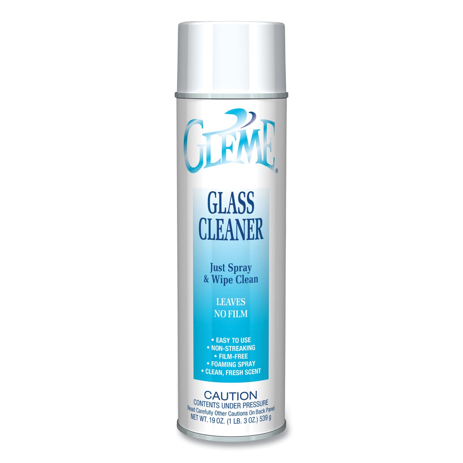 Claire® Gleme Glass Cleaner, Fresh Scent, 19 oz Aerosol Spray, Dozen