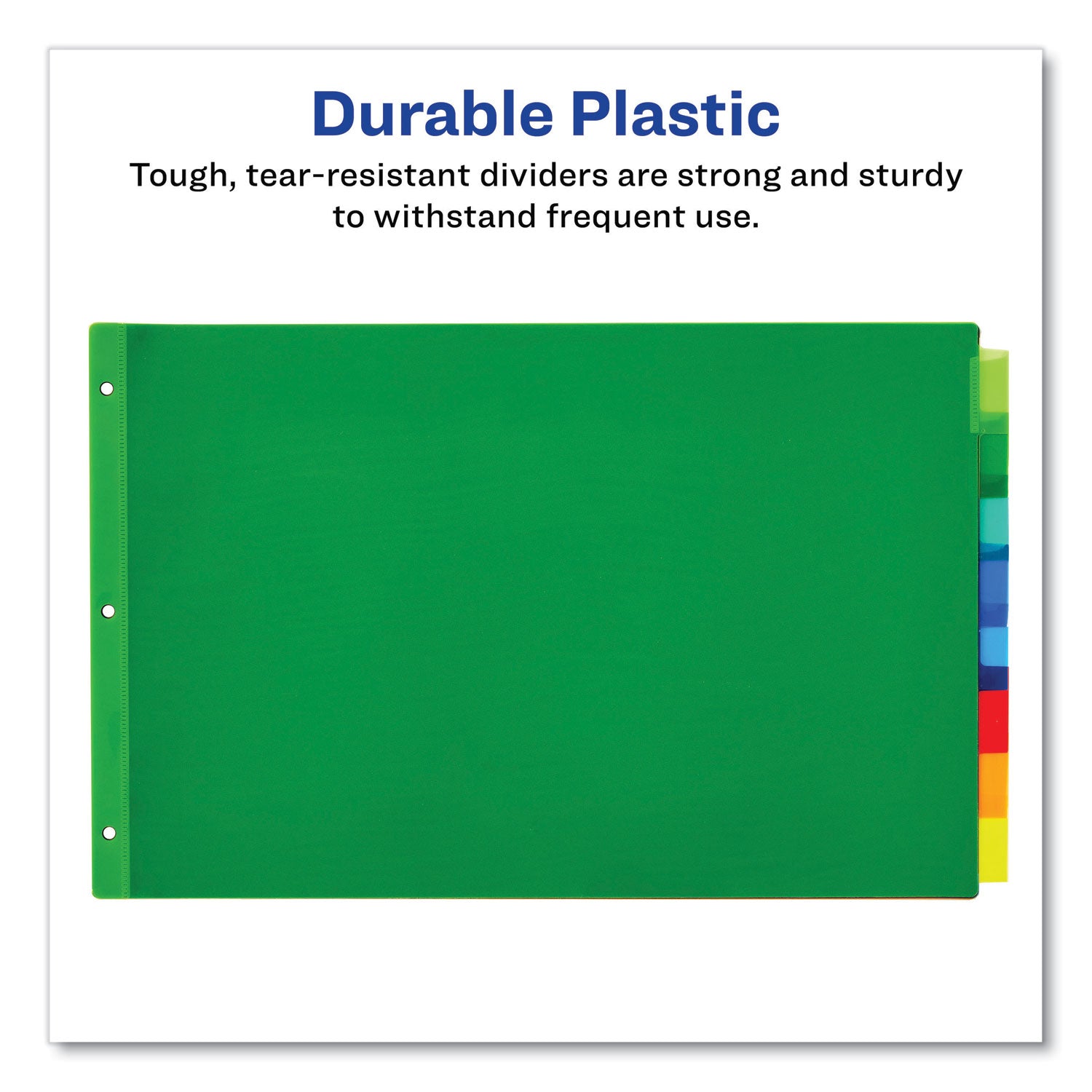 Avery® Insertable Big Tab Plastic Dividers, 8-Tab, 11 x 17, Green, 1 Set