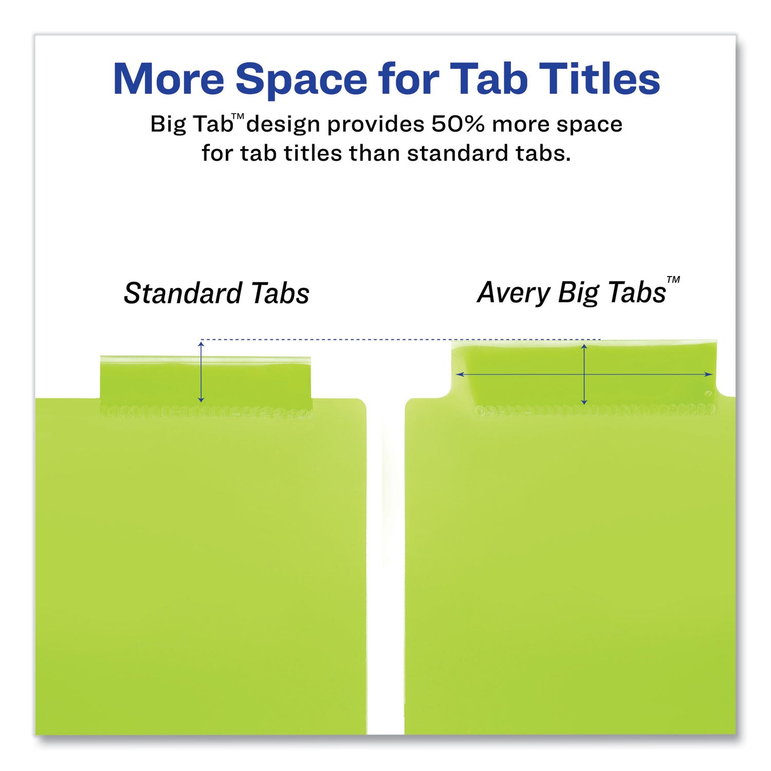 Avery® Insertable Big Tab Plastic Dividers, 8-Tab, 11 x 17, Green, 1 Set