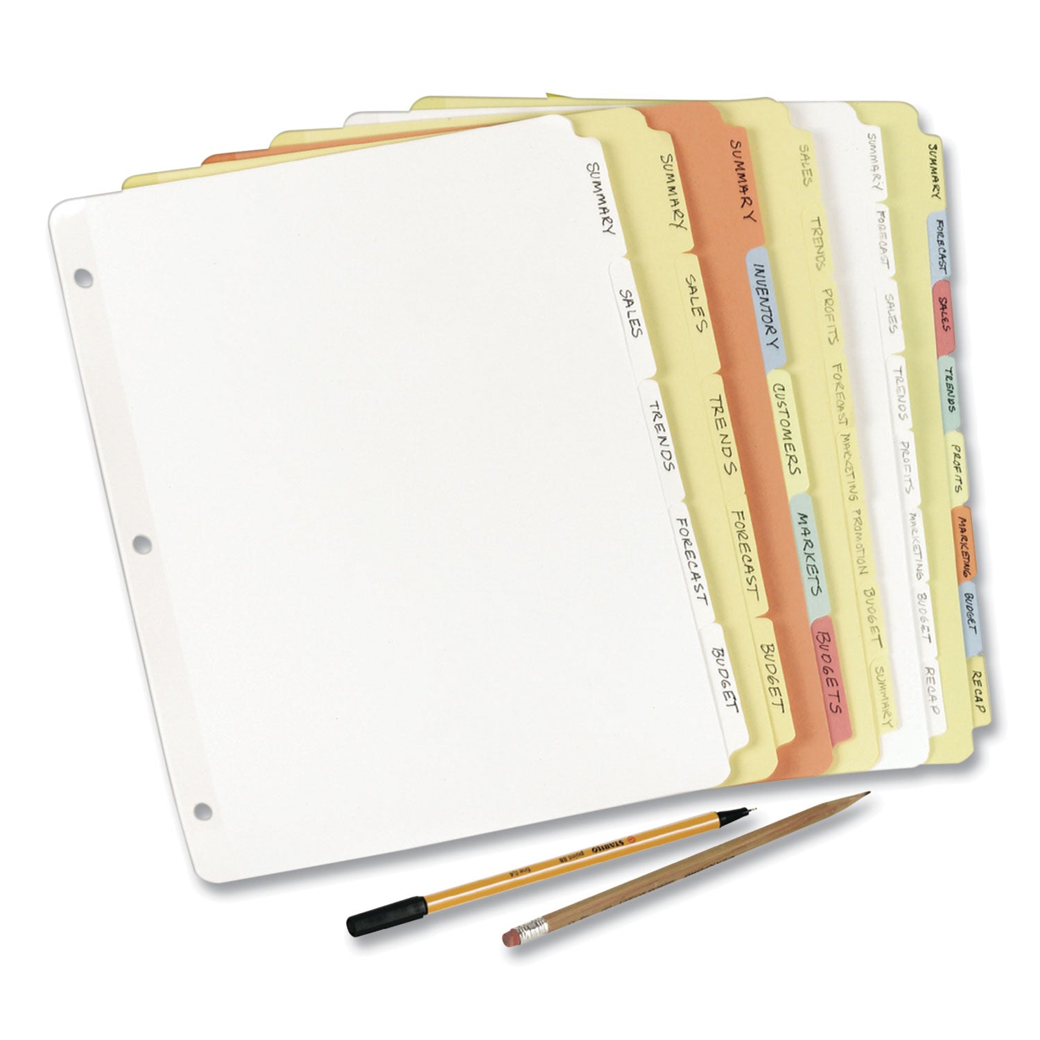 Avery® Write and Erase Plain-Tab Paper Dividers, 5-Tab, 11 x 8.5, Buff, 36 Sets