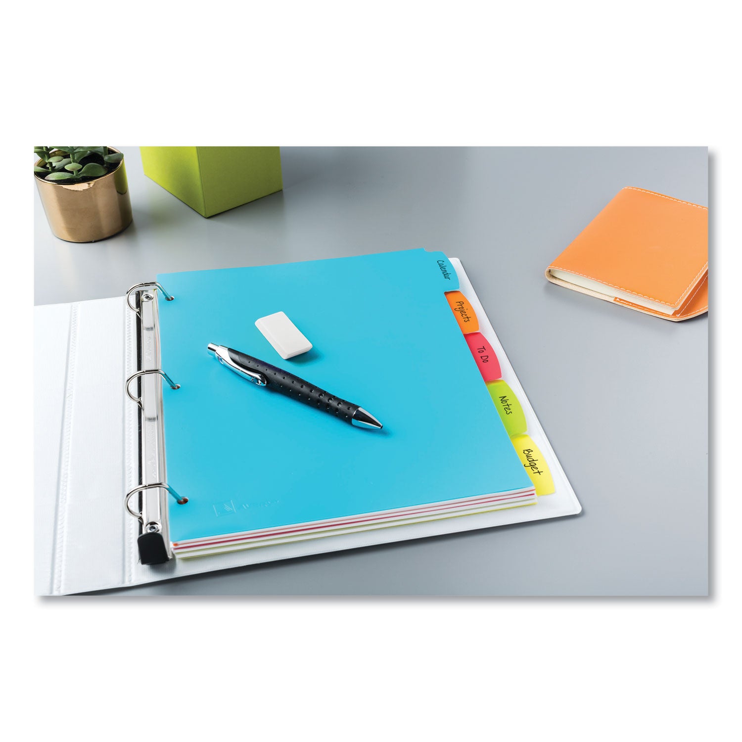 Avery® Big Tab Write and Erase Durable Plastic Dividers, 5-Tab, 11 x 8.5, Assorted, 1 Set