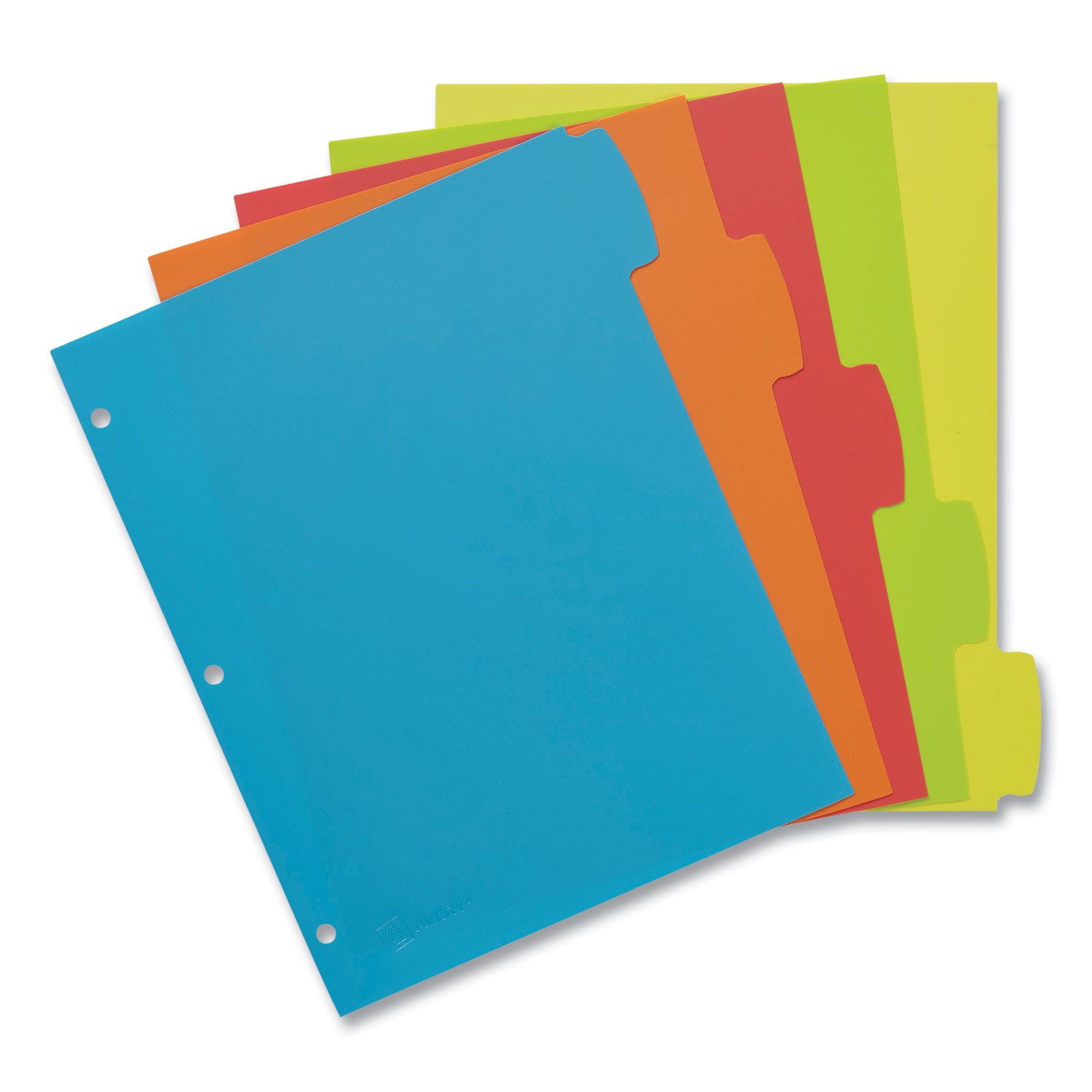 Avery® Big Tab Write and Erase Durable Plastic Dividers, 5-Tab, 11 x 8.5, Assorted, 1 Set