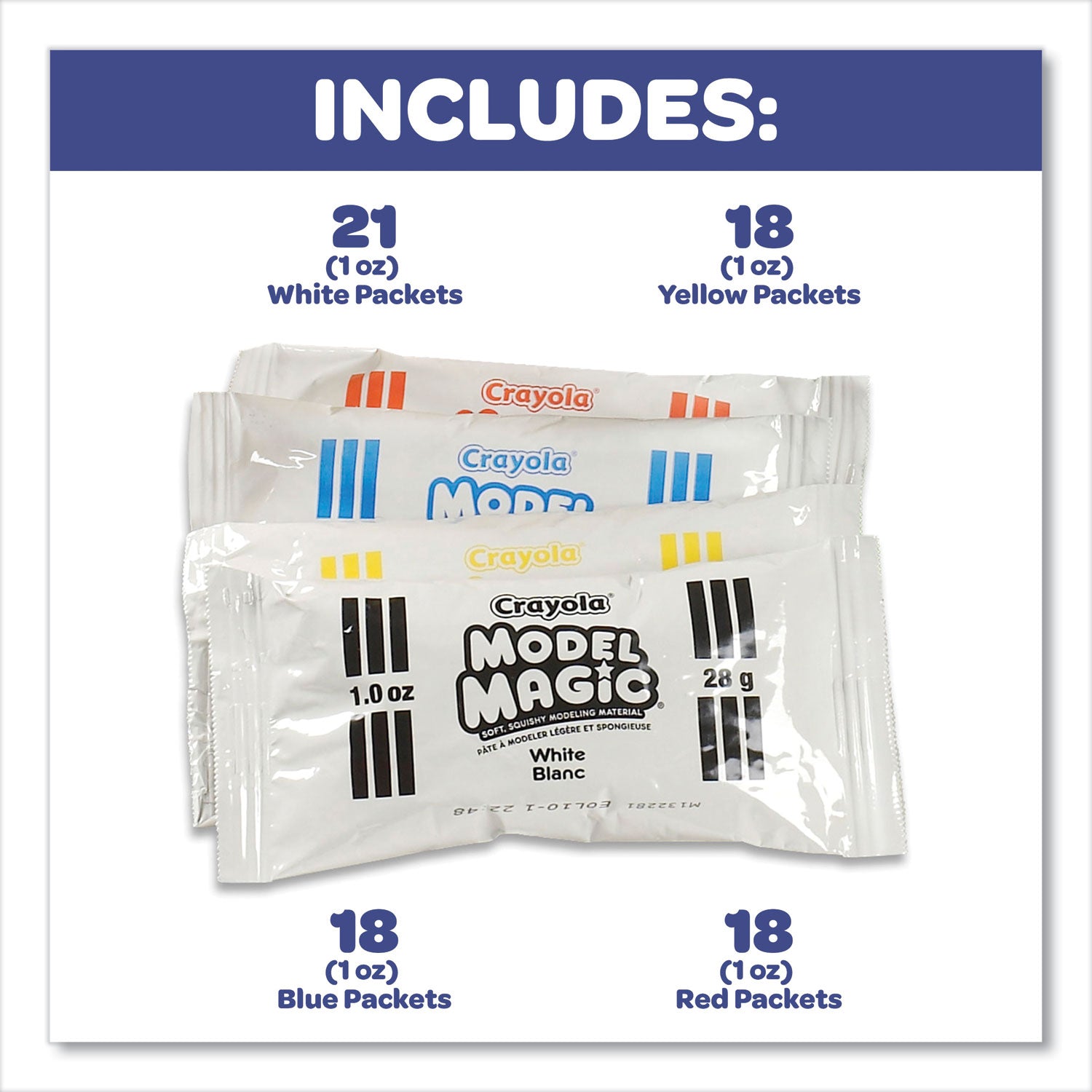 Crayola® Model Magic Modeling Compound, 1 oz Packs, 75 Packs, Assorted Colors, 6 lbs 13 oz