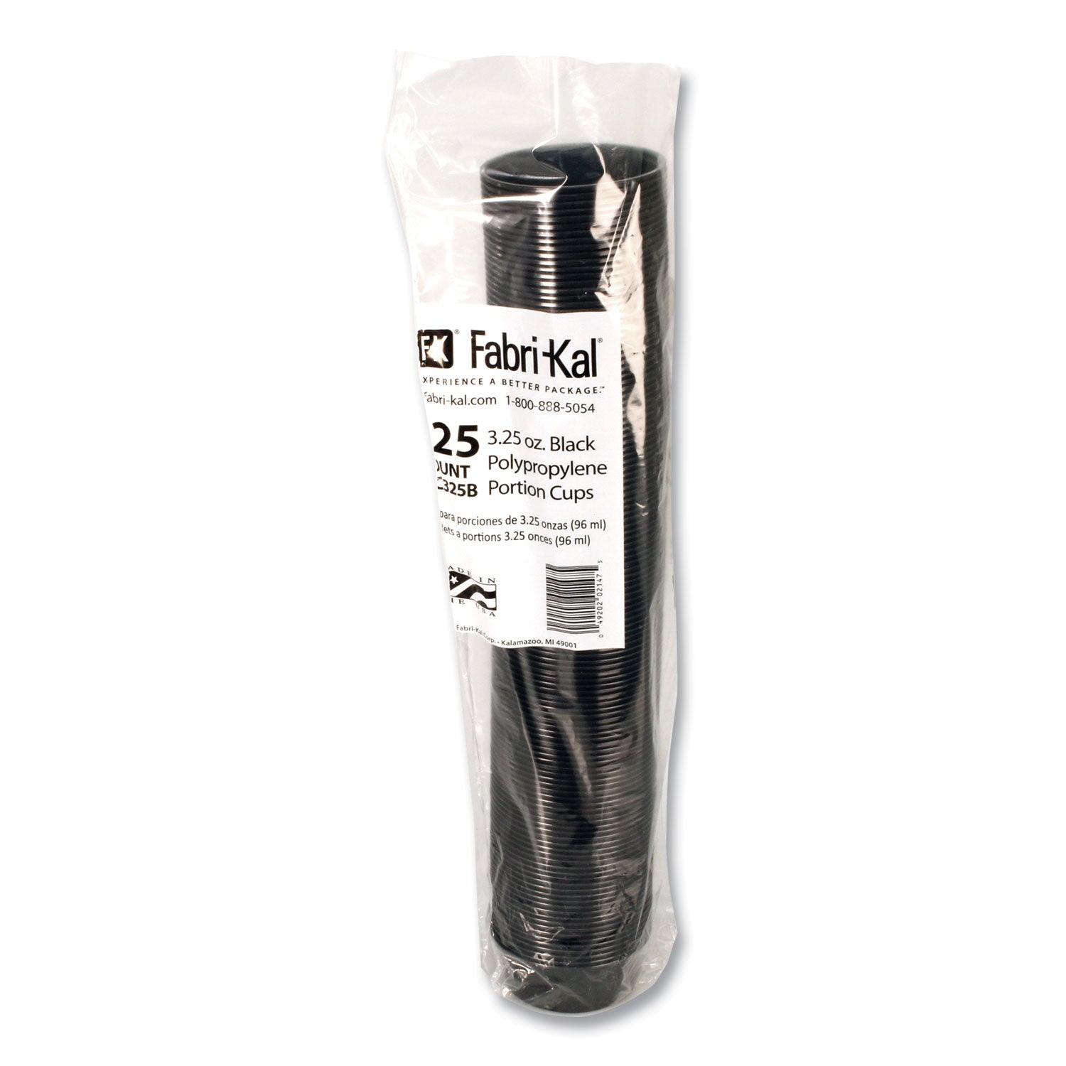 Fabri-Kal® Portion Cups, 3.25 oz, Black, 250/Sleeve, 10 Sleeves/Carton