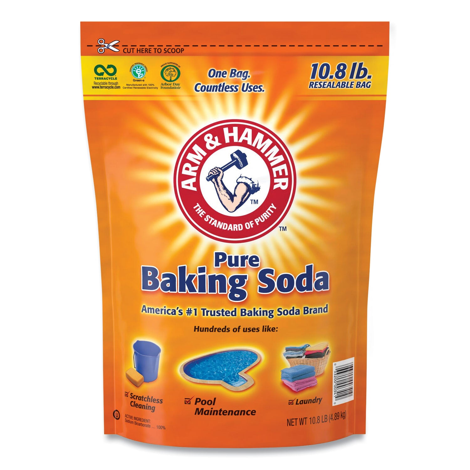 Baking Soda, 10.8 lb Bag, 4/Carton