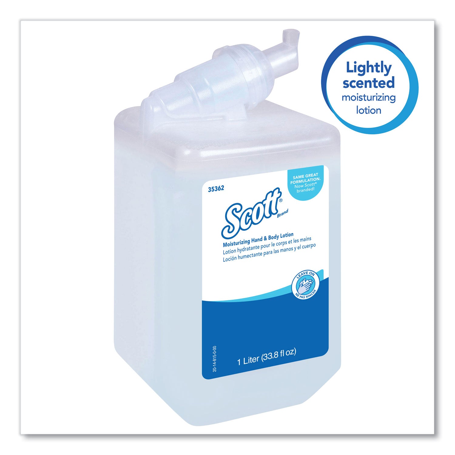 Scott® Moisturizing Hand and Body Lotion, 1 L Bottle. Fresh Scent