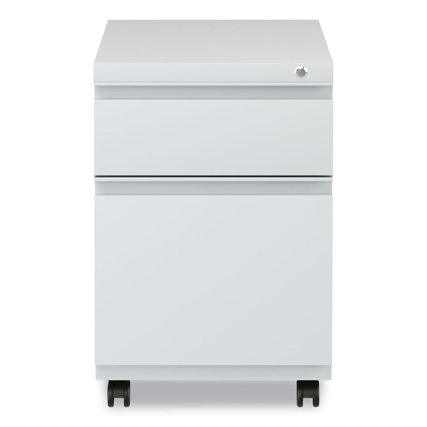 Alera® File Pedestal with Full-Length Pull, Left or Right, 2-Drawers: Box/File, Legal/Letter, Light Gray, 14.96" x 19.29" x 21.65"