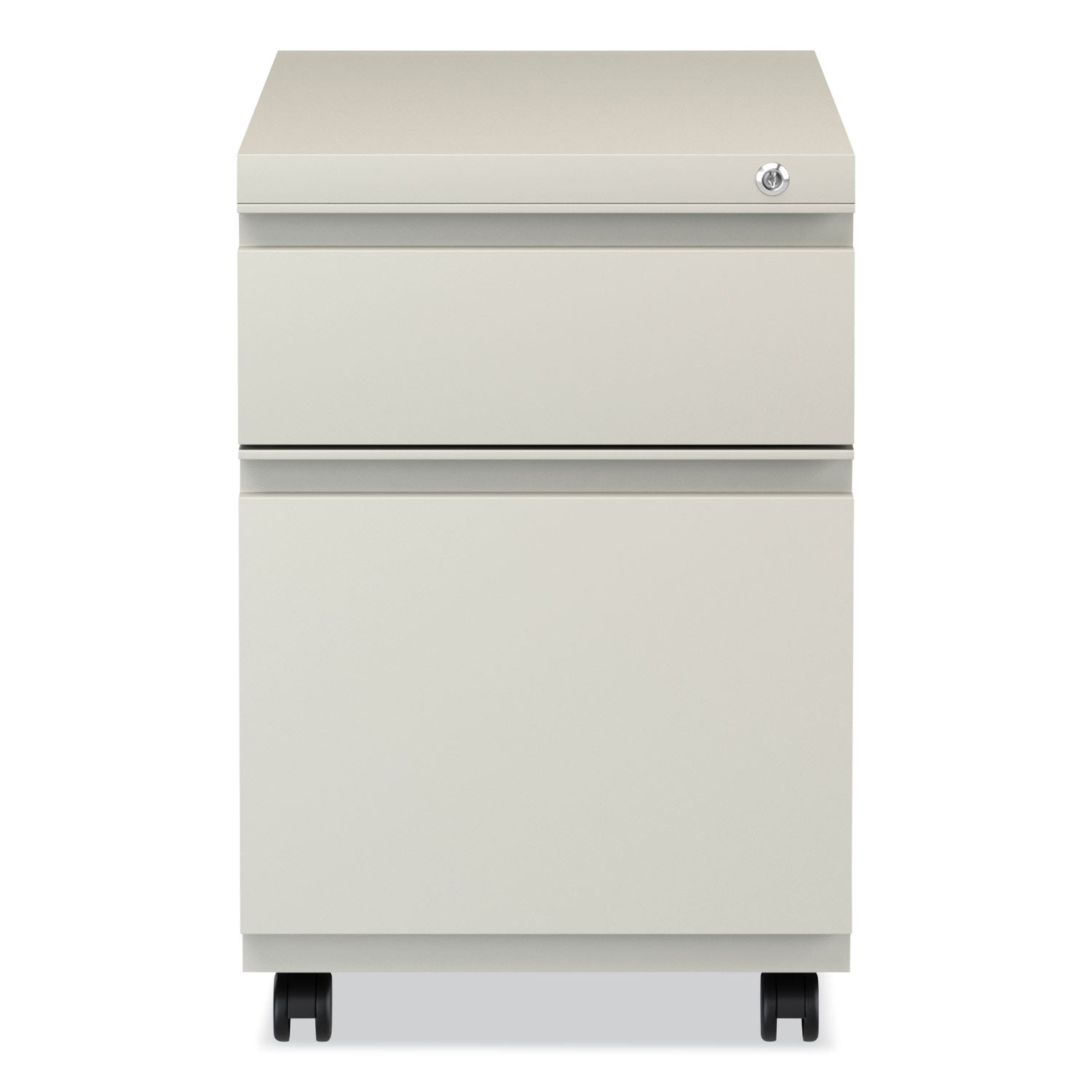 Alera® File Pedestal with Full-Length Pull, Left or Right, 2-Drawers: Box/File, Legal/Letter, Putty, 14.96" x 19.29" x 21.65"