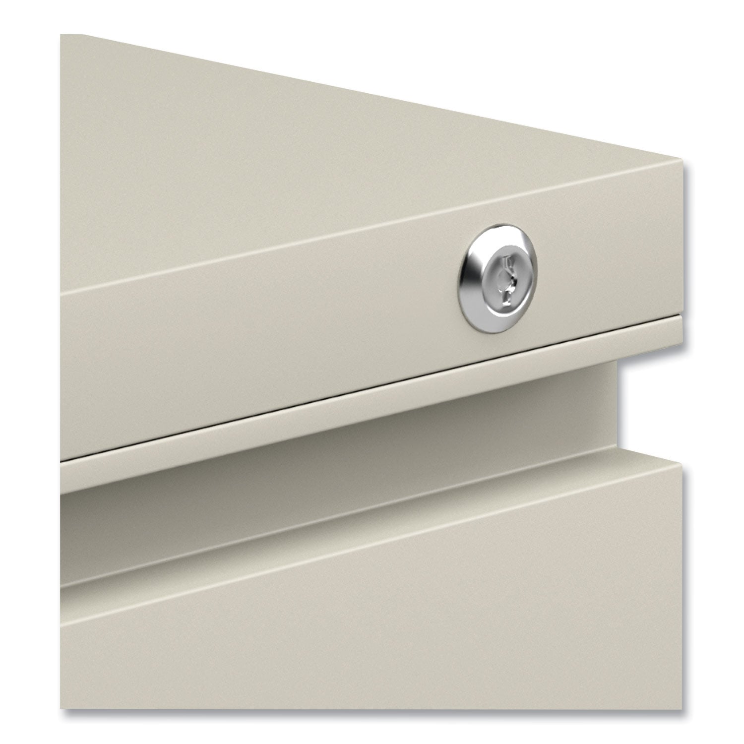 Alera® File Pedestal with Full-Length Pull, Left or Right, 2-Drawers: Box/File, Legal/Letter, Putty, 14.96" x 19.29" x 21.65"