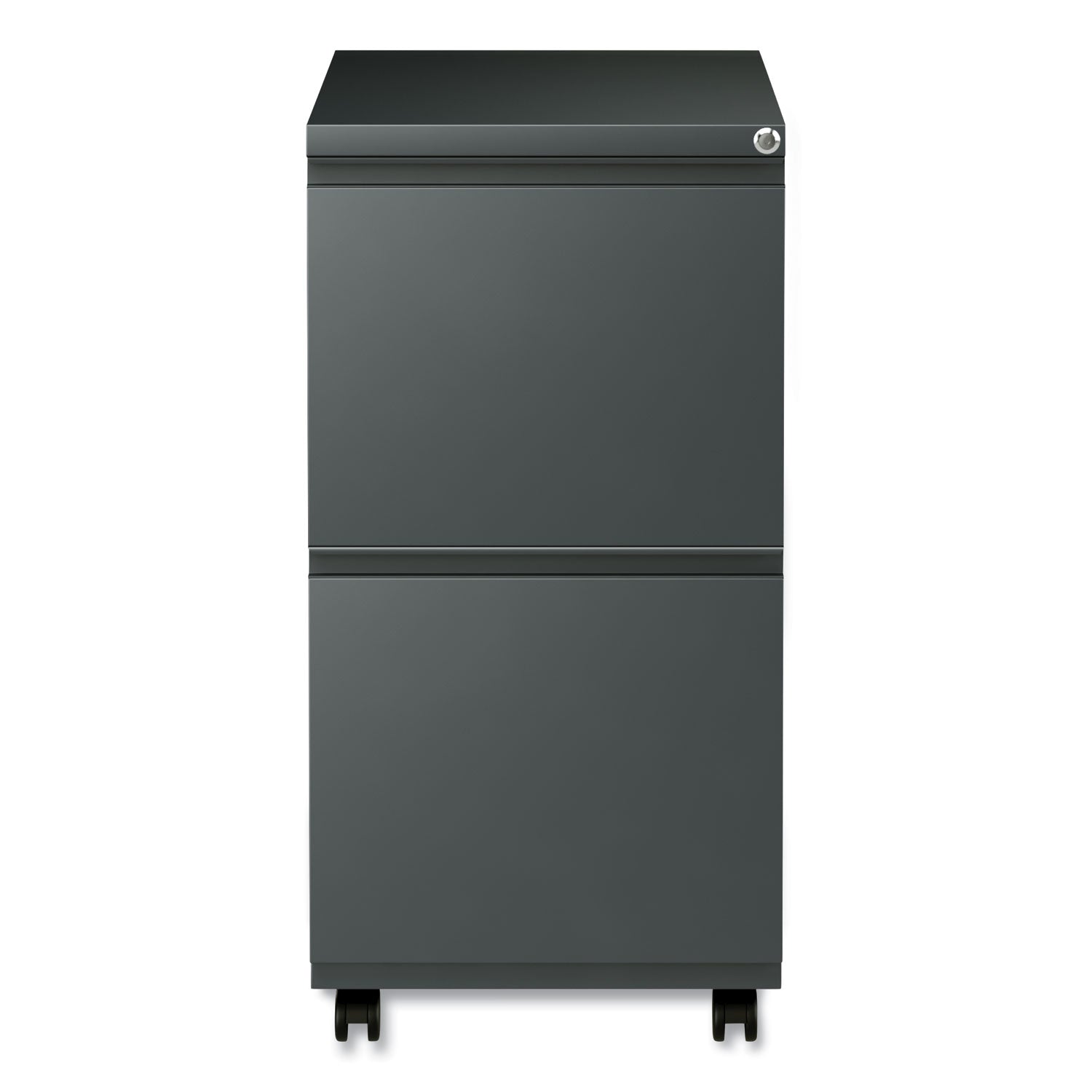 Alera® File Pedestal with Full-Length Pull, Left or Right, 2 Legal/Letter-Size File Drawers, Charcoal, 14.96" x 19.29" x 27.75"