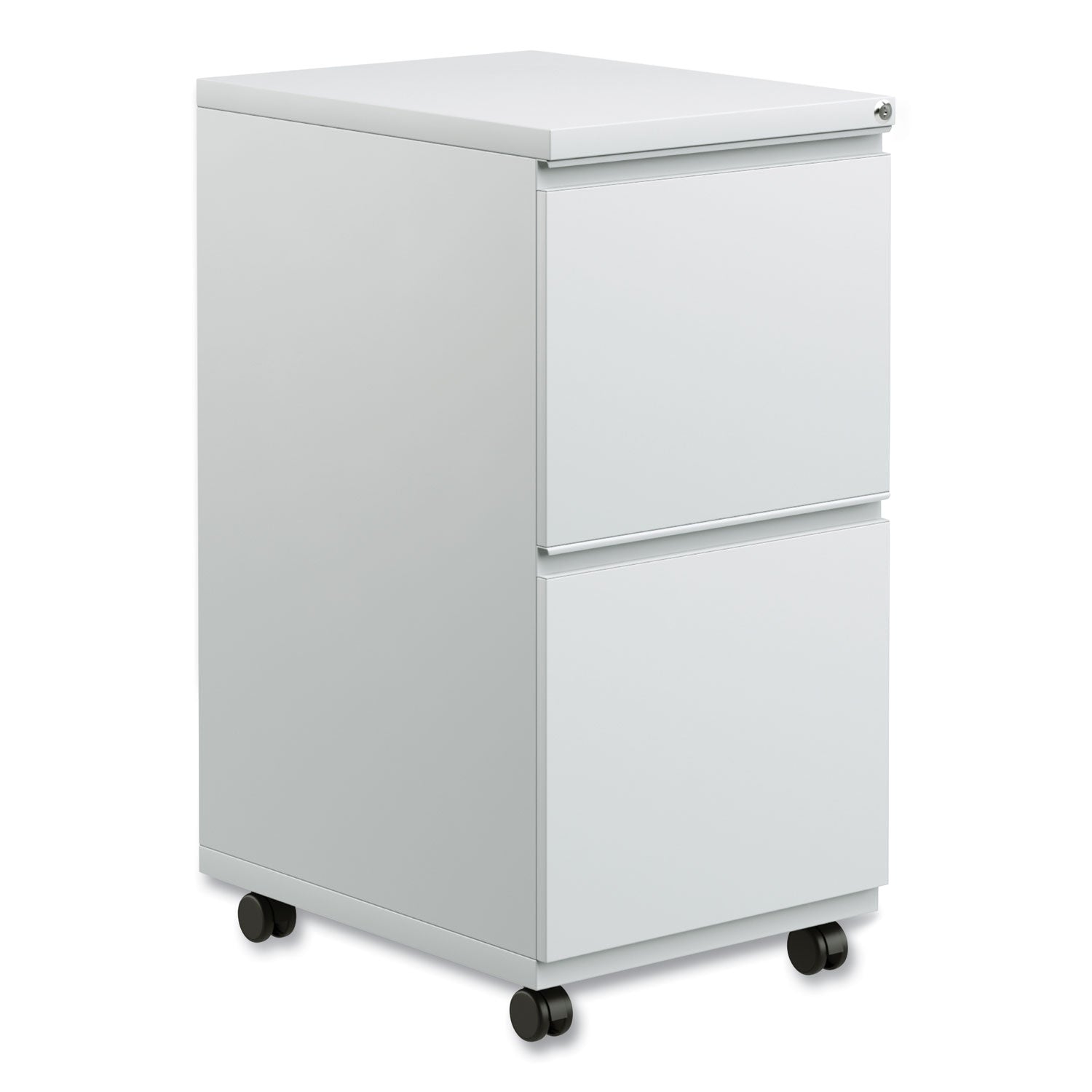 File Pedestal with Full-Length Pull, Left or Right, 2 Legal/Letter-Size File Drawers, Light Gray, 14.96" x 19.29" x 27.75"