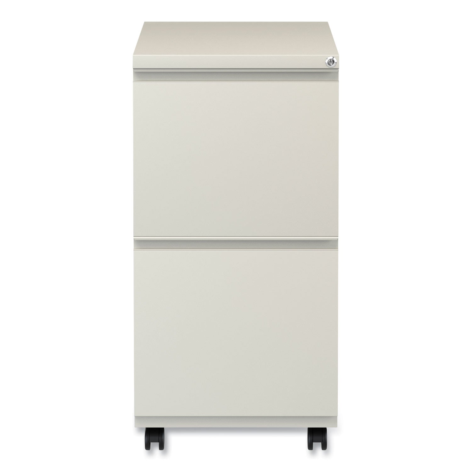 Alera® File Pedestal with Full-Length Pull, Left or Right, 2 Legal/Letter-Size File Drawers, Putty, 14.96" x 19.29" x 27.75"