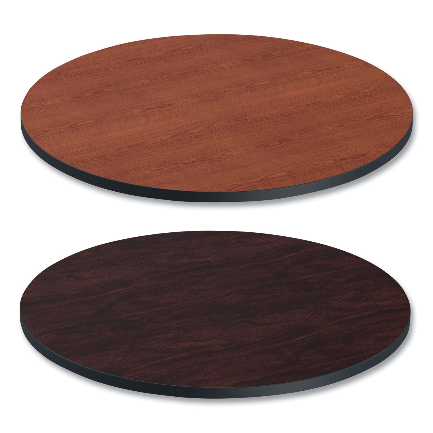 Reversible Laminate Table Top, Round, 35.5" Diameter, Medium Cherry/Mahogany