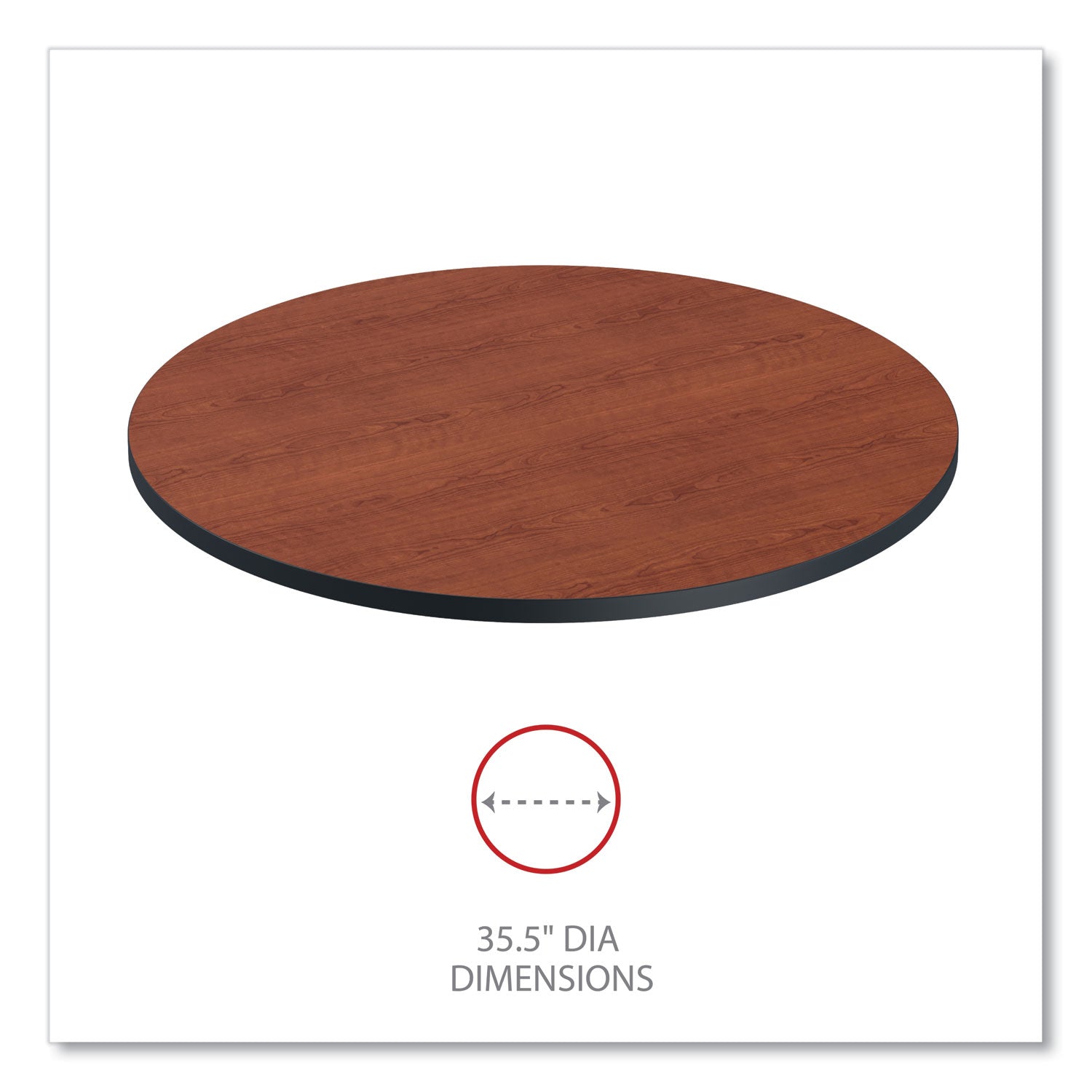 Alera® Reversible Laminate Table Top, Round, 35.5" Diameter, Medium Cherry/Mahogany