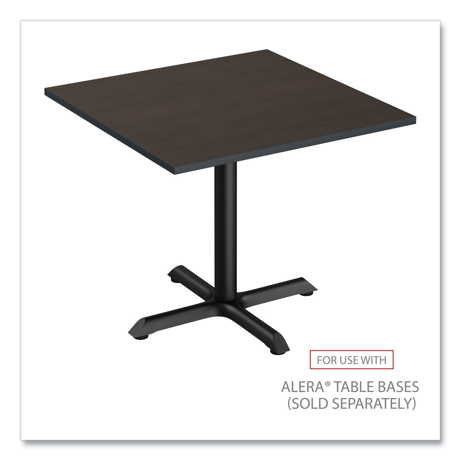 Alera® Reversible Laminate Table Top, Square, 35.38w x 35.38d, Espresso/Walnut