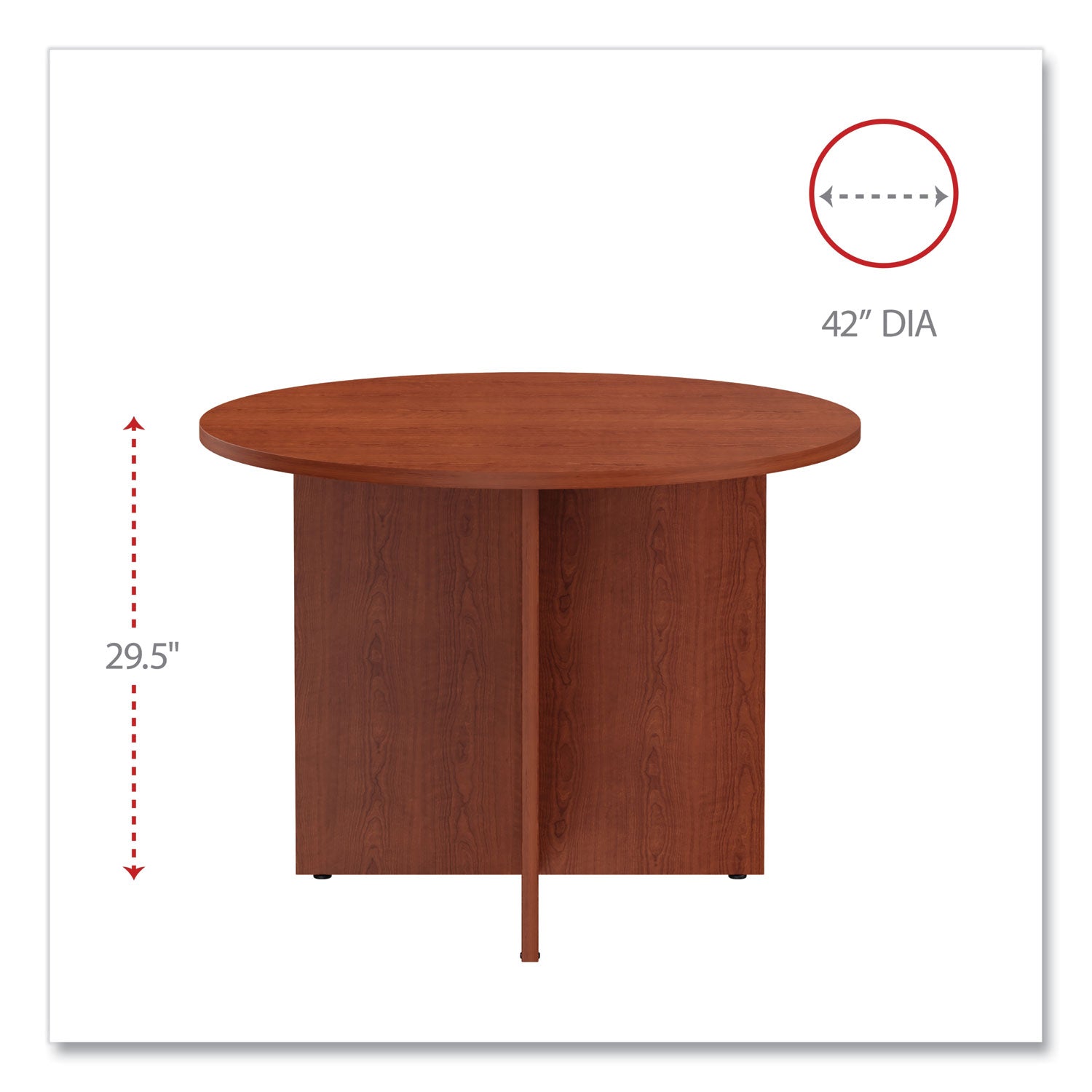 Alera® Alera Valencia Round Conference Table with Legs, 42" Diameter x 29.5h, Medium Cherry