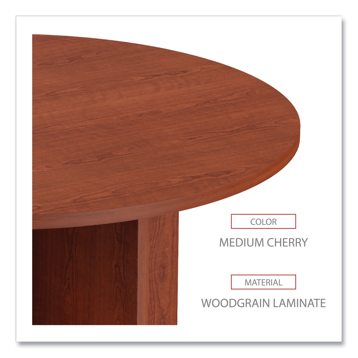 Alera® Alera Valencia Round Conference Table with Legs, 42" Diameter x 29.5h, Medium Cherry