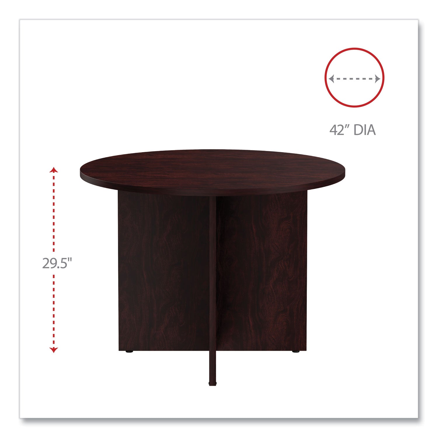 Alera® Alera Valencia Round Conference Table with Legs, 42" Diameter x 29.5h, Mahogany