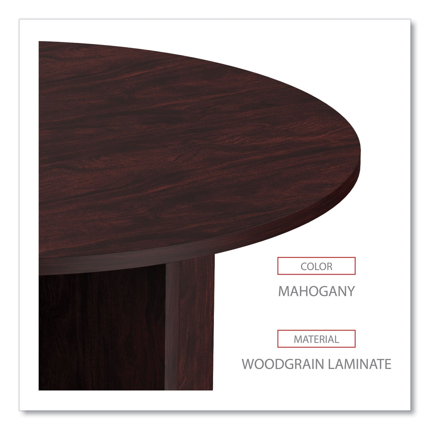 Alera® Alera Valencia Round Conference Table with Legs, 42" Diameter x 29.5h, Mahogany