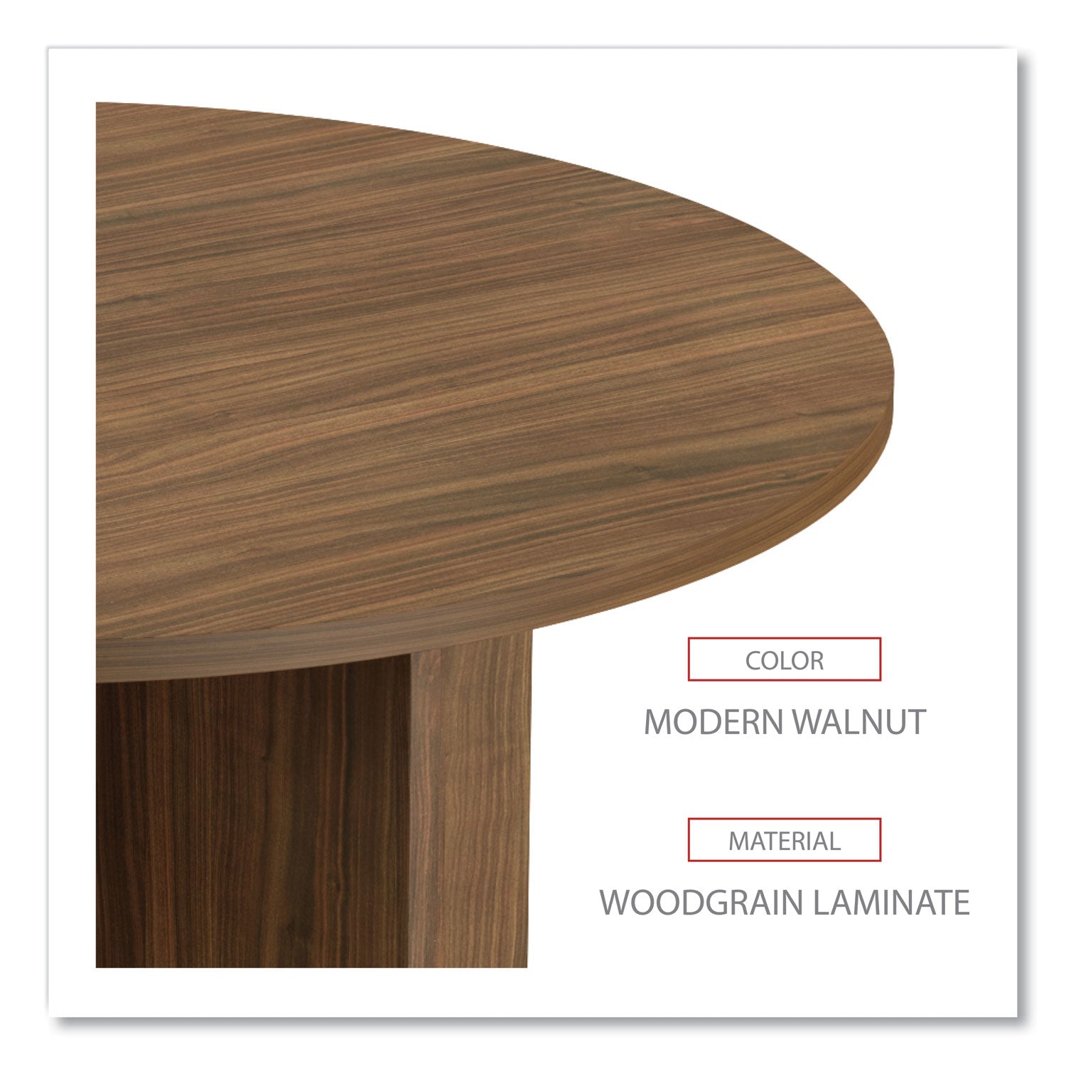 Alera® Alera Valencia Round Conference Table with Legs, 42" Diameter x 29.5h, Modern Walnut