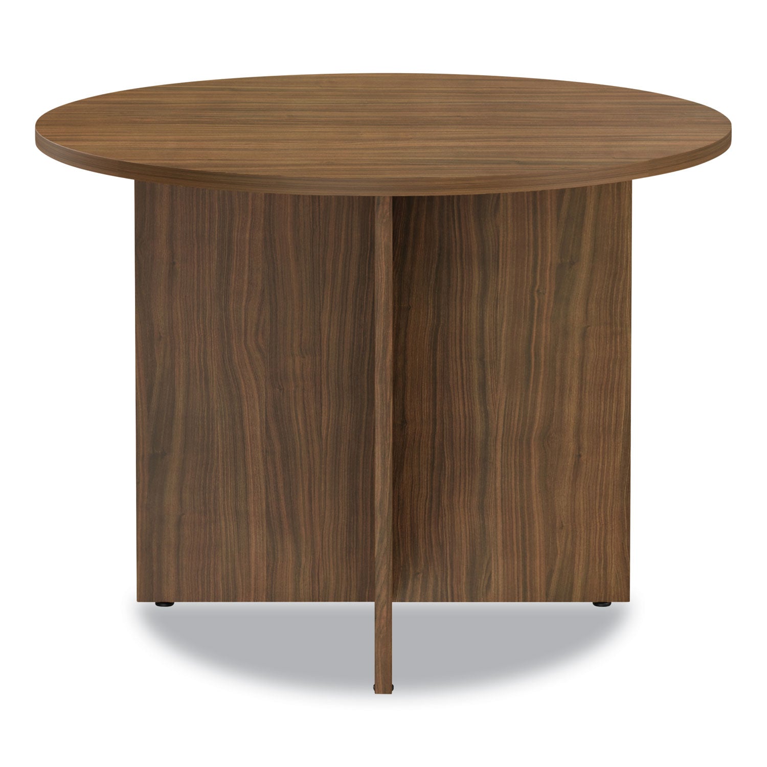 Alera® Alera Valencia Round Conference Table with Legs, 42" Diameter x 29.5h, Modern Walnut