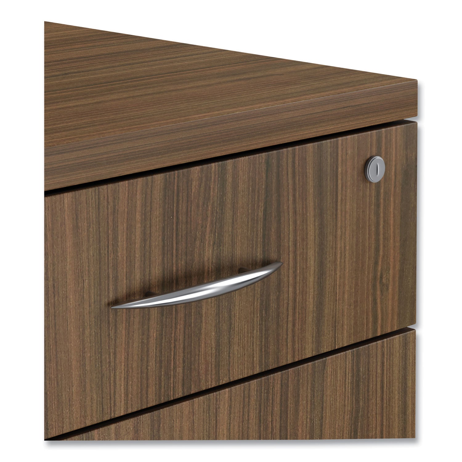 Alera® Alera Valencia Series Mobile Pedestal File, Left/Right, 3-Drawer: Box/Box/File, Legal/Letter, Walnut, 15.88 x 20.5 x 28.38