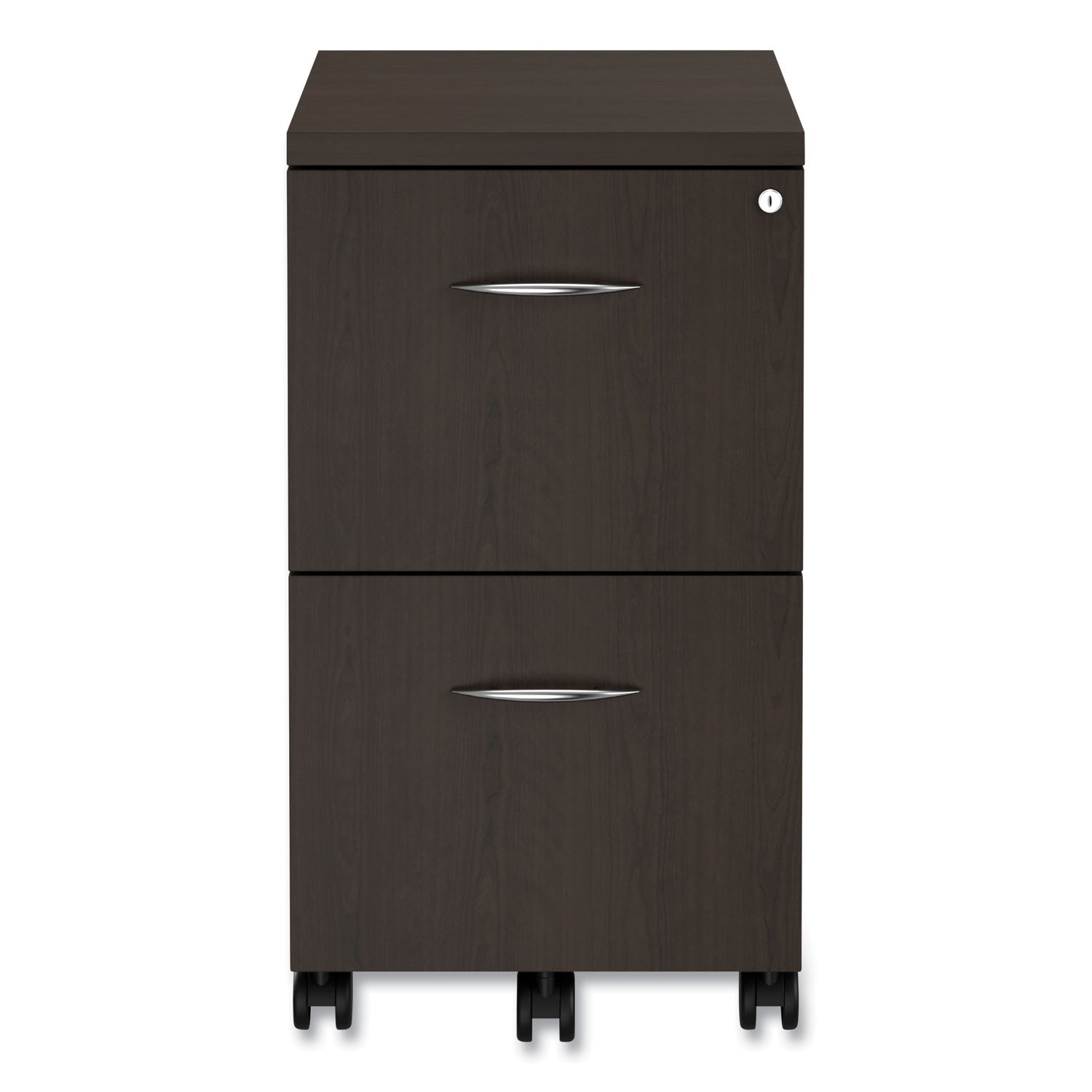 Alera® Alera Valencia Series Mobile Pedestal, Left or Right, 2 Legal/Letter-Size File Drawers, Espresso, 15.38" x 20" x 26.63"