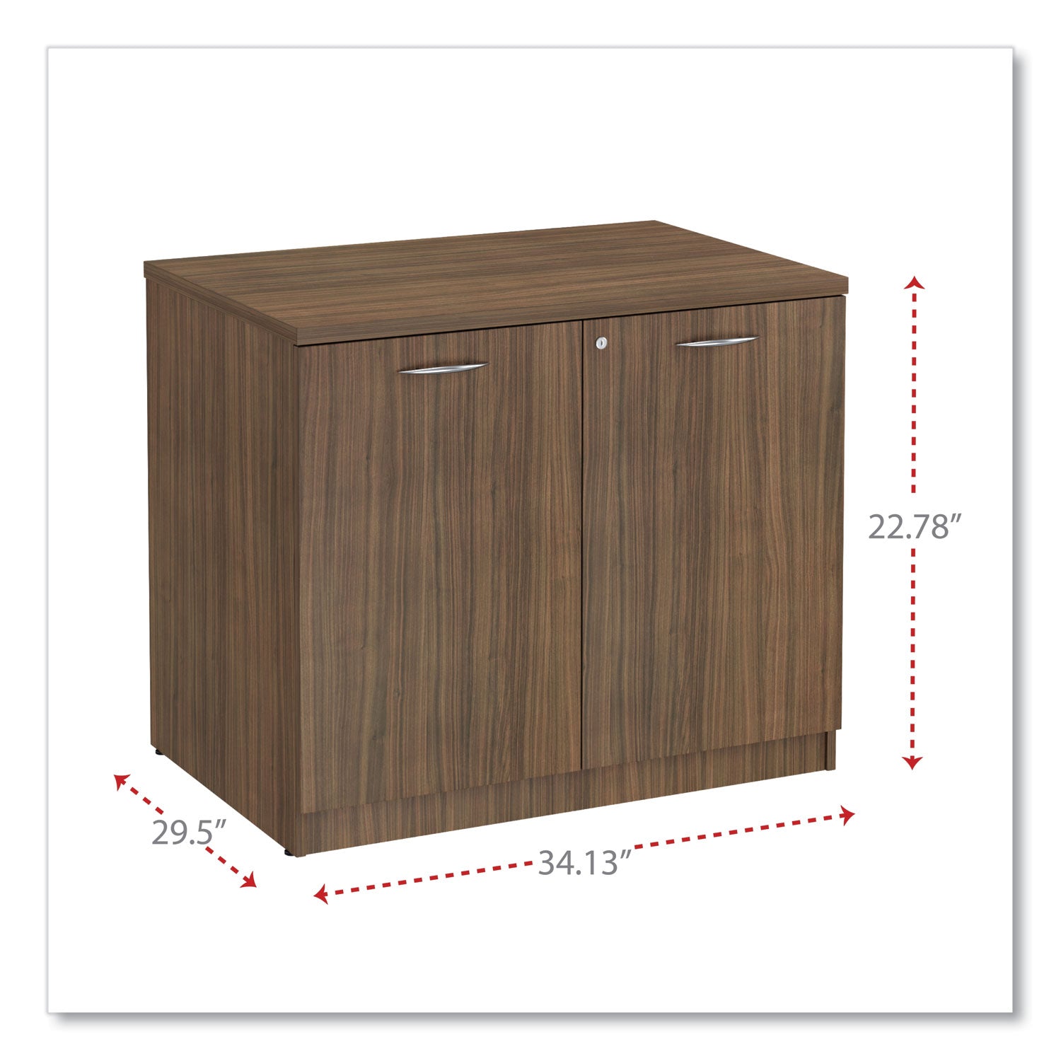 Alera® Alera Valencia Series Storage Cabinet, 34.3w x 22.78d x 29.5h, Modern Walnut