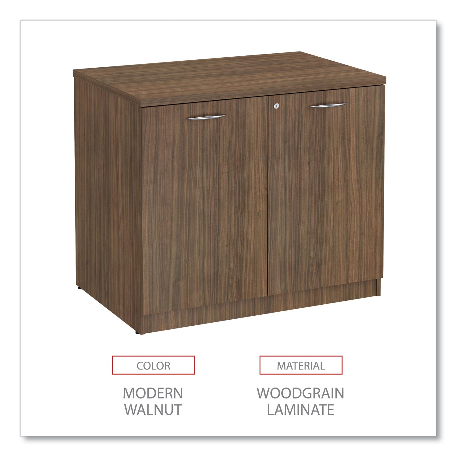 Alera® Alera Valencia Series Storage Cabinet, 34.3w x 22.78d x 29.5h, Modern Walnut